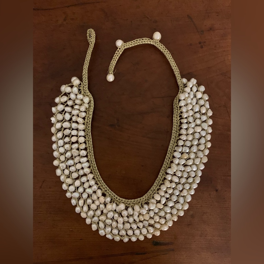 Beautiful woven pearl necklace